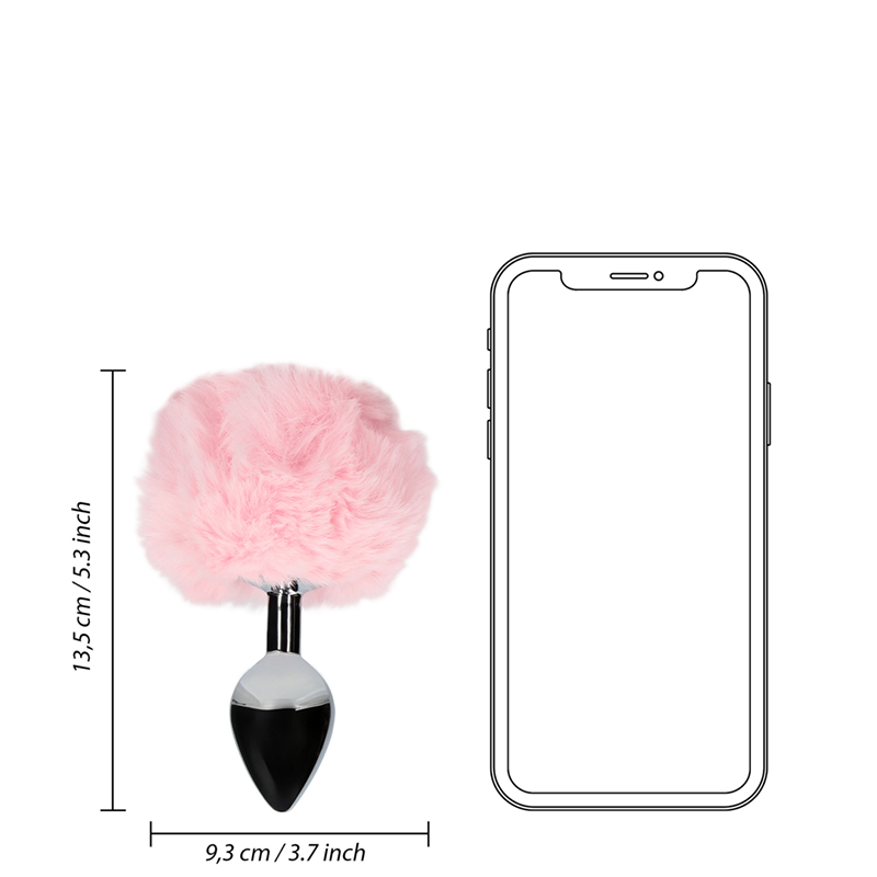Bunny Tail with Metal Butt Plug | Pink