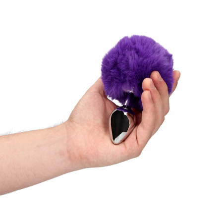 Bunny Tail with Metal Butt Plug | Purple