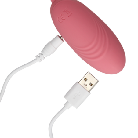 LoveLine | Ultra Soft Silicone Egg Vibrator with Remote Control - Pink Arabesque