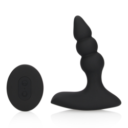 LoveLine | Beaded Vibrating Anal Plug - Remote Control - Licorice Black