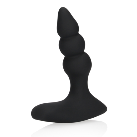 LoveLine | Beaded Vibrating Anal Plug - Remote Control - Licorice Black