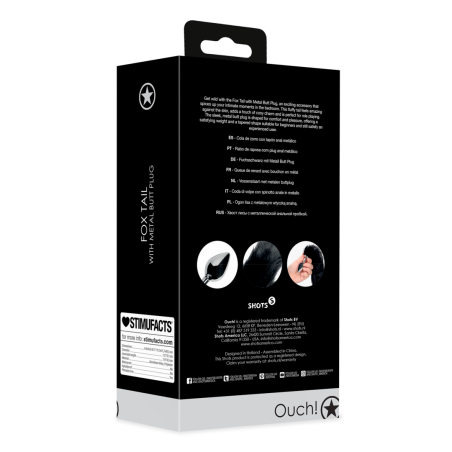 Fox Tail | Μεταλλική Πρωκτική Σφήνα με Ουρά Αλεπούς - Μαύρη