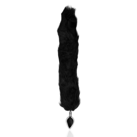 Fox Tail with Metal Butt Plug | Black