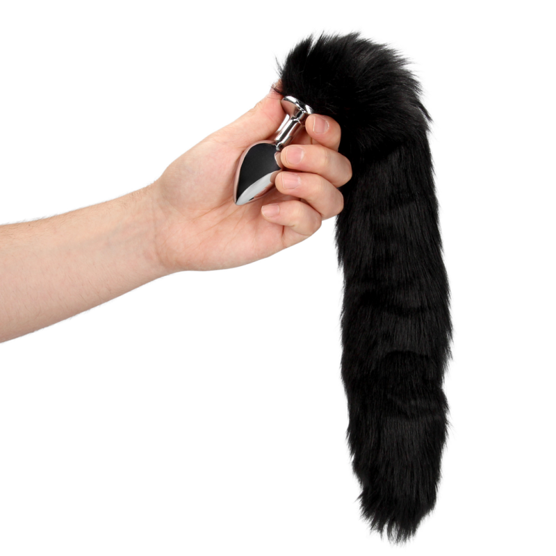 Fox Tail with Metal Butt Plug | Black