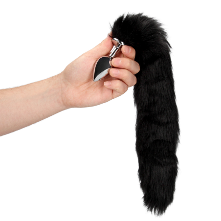 Fox Tail with Metal Butt Plug | Black