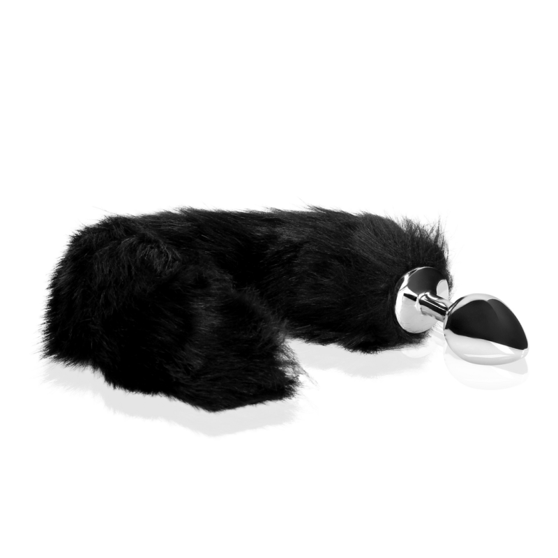 Fox Tail with Metal Butt Plug | Black