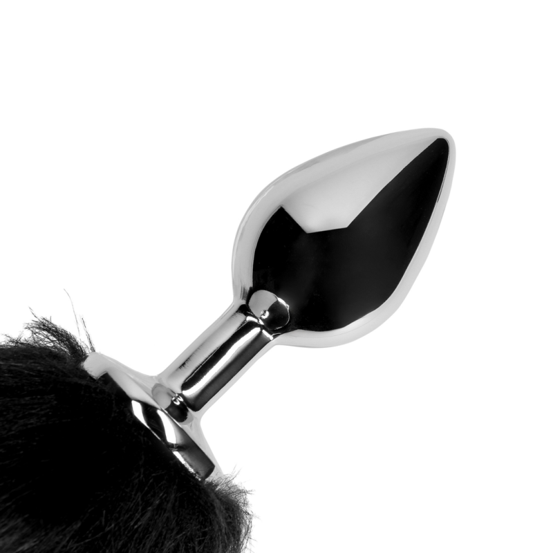 Fox Tail with Metal Butt Plug | Black