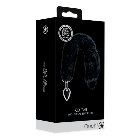 Fox Tail | Μεταλλική Πρωκτική Σφήνα με Ουρά Αλεπούς - Μαύρη