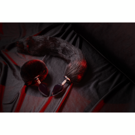 Fox Tail | Μεταλλική Πρωκτική Σφήνα με Ουρά Αλεπούς - Μαύρη