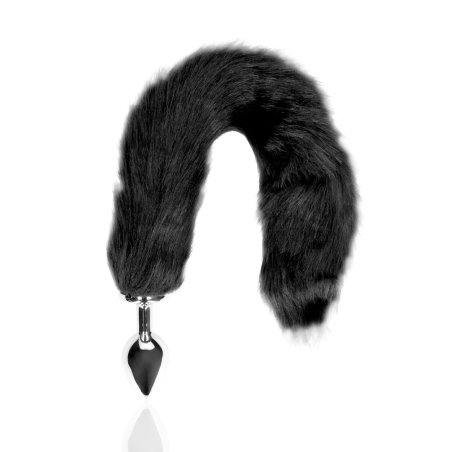 Fox Tail with Metal Butt Plug | Black