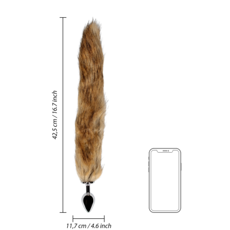 Fox Tail with Metal Butt Plug | Brown