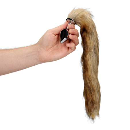 Fox Tail with Metal Butt Plug | Brown