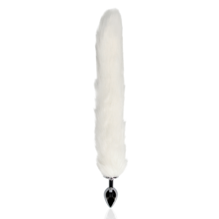 Fox Tail with Metal Butt Plug | White