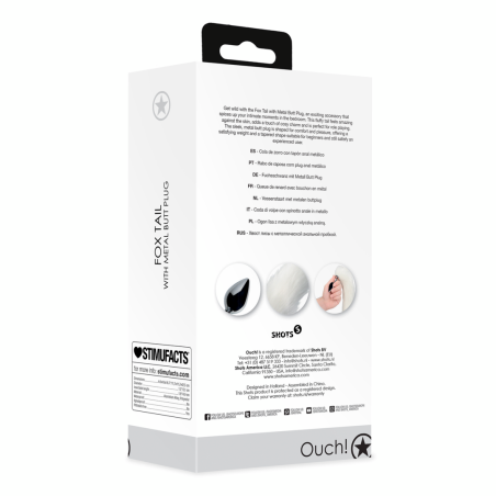 Fox Tail with Metal Butt Plug | White