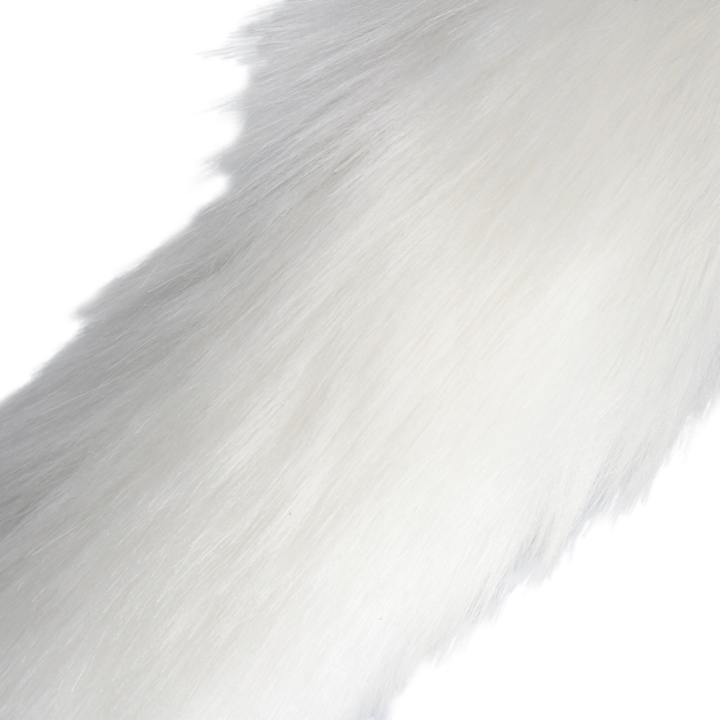 Fox Tail with Metal Butt Plug | White