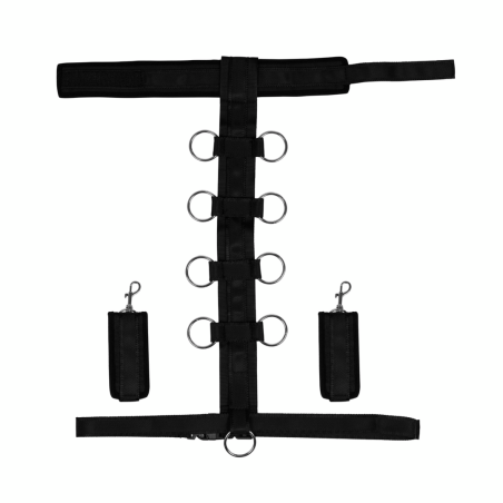 Restraint Harness with Collar and Hand Cuffs | Black