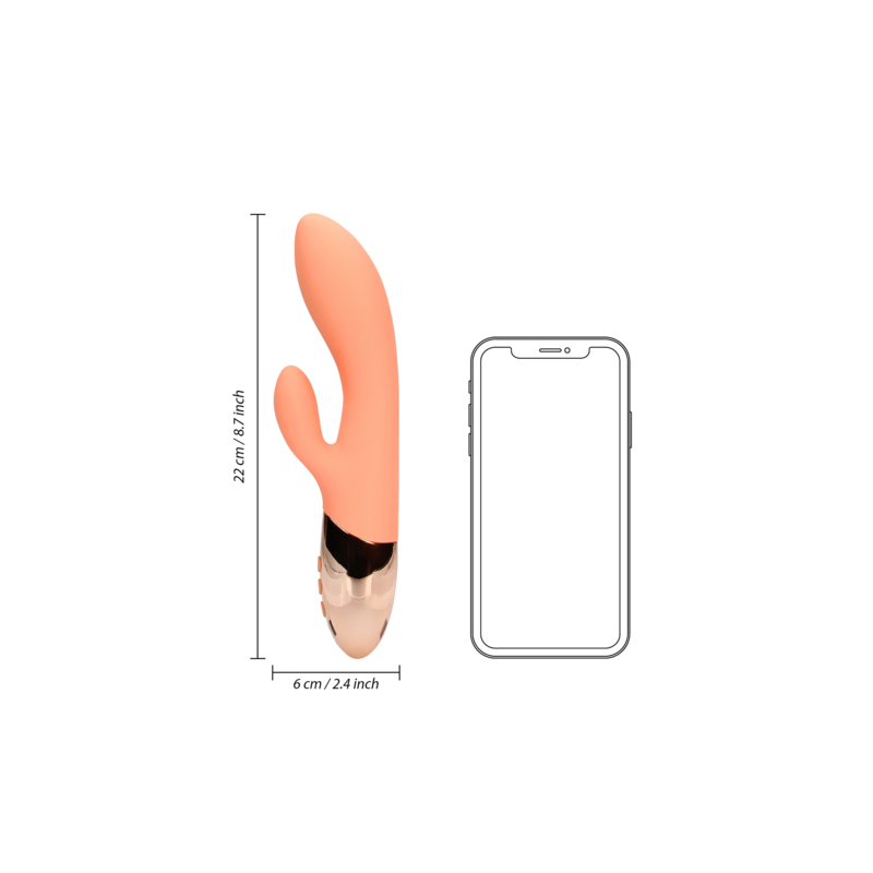 LoveLine | Ultra Soft Rabbit Δονητής Σιλικόνης - Ceramic Peach