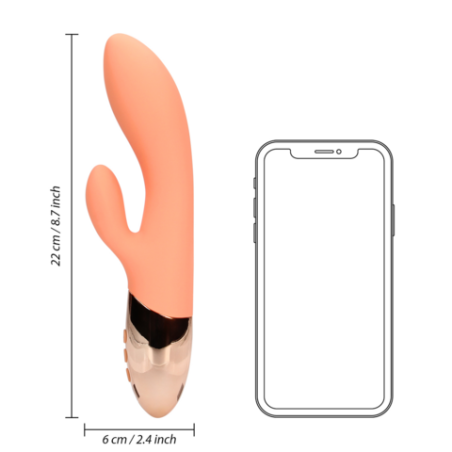 LoveLine | Ultra Soft Silicone Rabbit Vibrator - Ceramic Peach