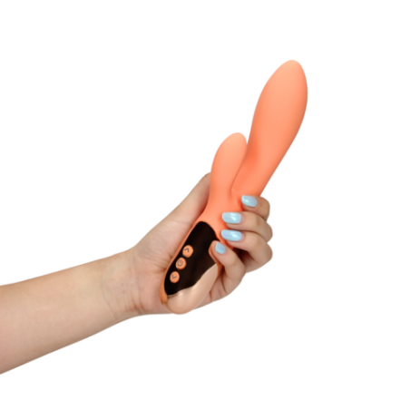 LoveLine | Ultra Soft Silicone Rabbit Vibrator - Ceramic Peach