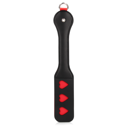 Hearts Paddle with Metal Anal Plug | Black