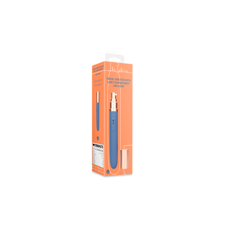 LoveLine | Travel Vibrator with Lube Compartment and Pump - Blue Horizon