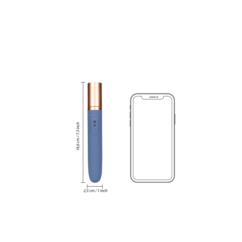 LoveLine | Travel Vibrator with Lube Compartment and Pump - Blue Horizon