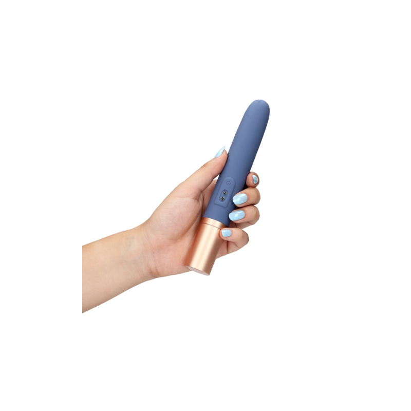 LoveLine | Travel Vibrator with Lube Compartment and Pump - Blue Horizon