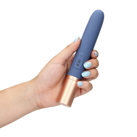 LoveLine | Travel Vibrator with Lube Compartment and Pump - Blue Horizon