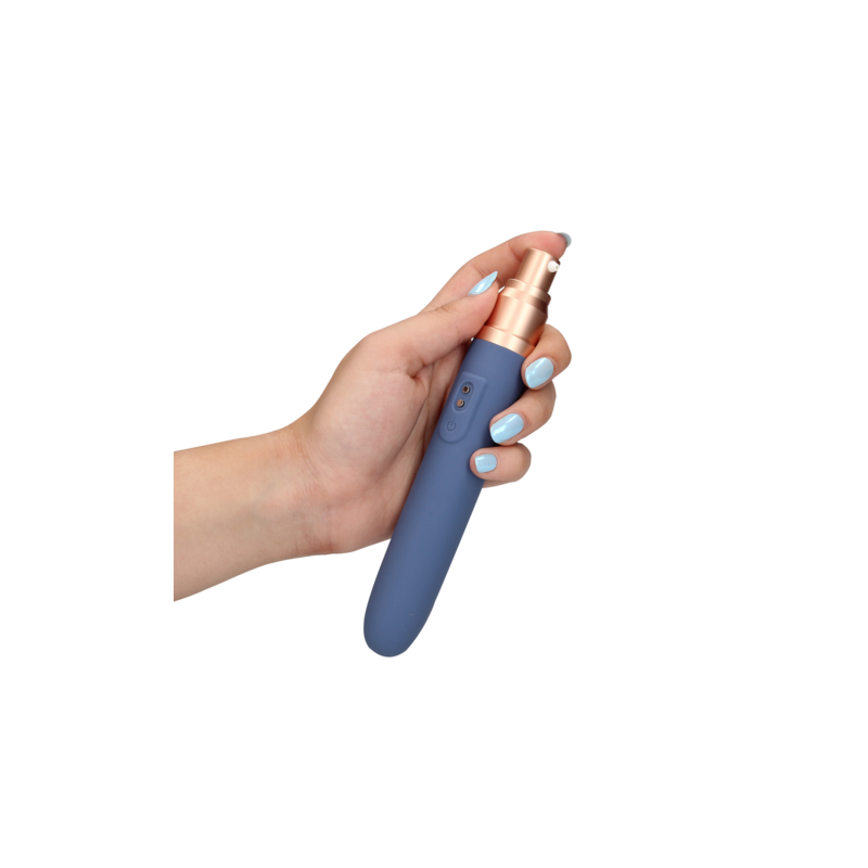 LoveLine | Travel Vibrator with Lube Compartment and Pump - Blue Horizon