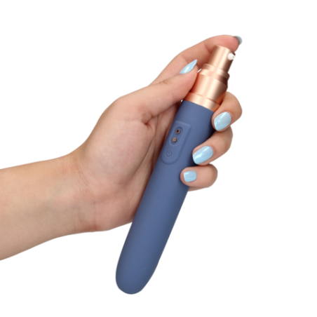 LoveLine | Travel Vibrator with Lube Compartment and Pump - Blue Horizon