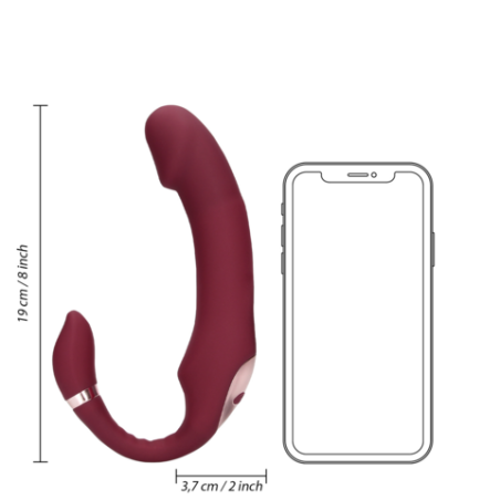 LoveLine | Bendable Vibrating Strapless Strap-on - Merlot Grape