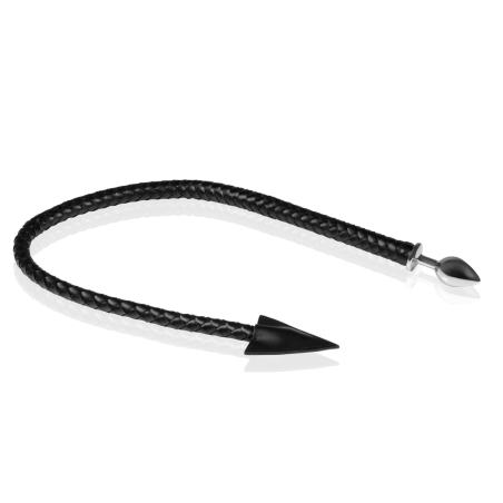 Metal Anal Plug Devil's Braided Tail | Black