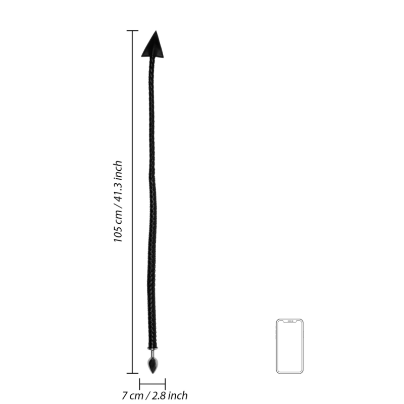 Metal Anal Plug Devil's Braided Tail | Black