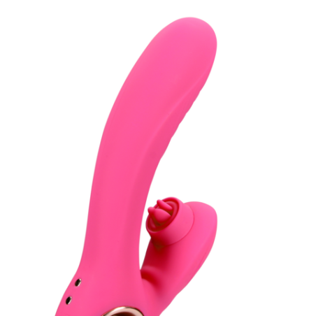 LoveLine | Tongue Flickering and Heating Rabbit Vibrator - Exuberant Pink