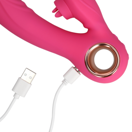 LoveLine | Tongue Flickering and Heating Rabbit Vibrator - Exuberant Pink