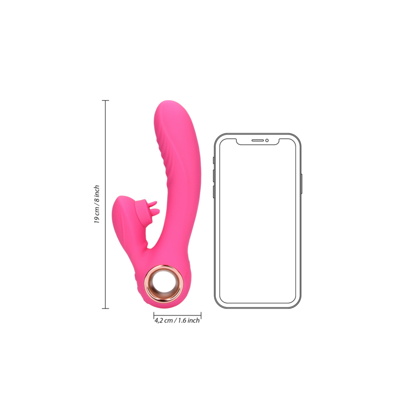 LoveLine | Θερμαινόμενος Δονητής Με Κινούμενη Γλώσσα  - Exuberant Pink