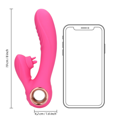LoveLine | Tongue Flickering and Heating Rabbit Vibrator - Exuberant Pink