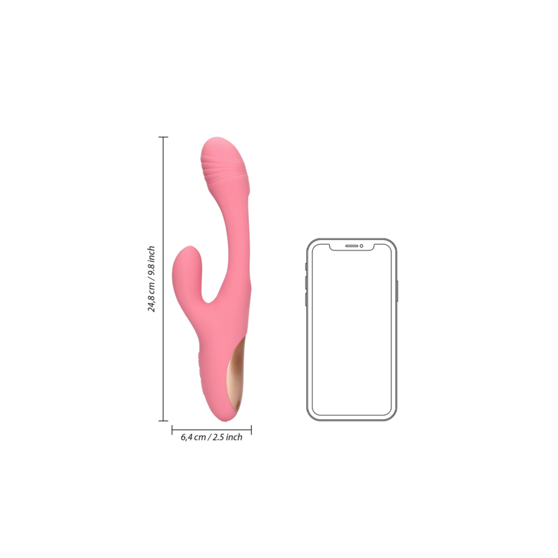 LoveLine | Δονητής Rabbit Με Flapping G-Spot Διεγέρτη - Pink Arabesque
