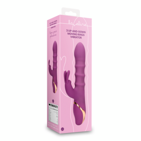 LoveLine | 3 Up-and-Down Moving Rings Vibrator - Orchidee Purple