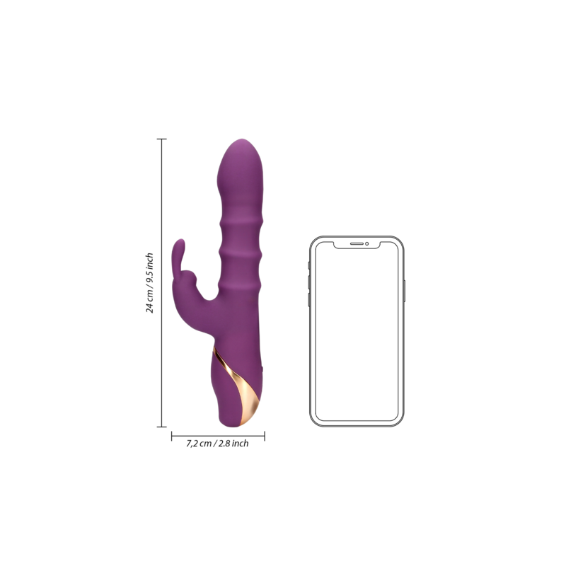 LoveLine | 3 Up-and-Down Moving Rings Vibrator - Orchidee Purple