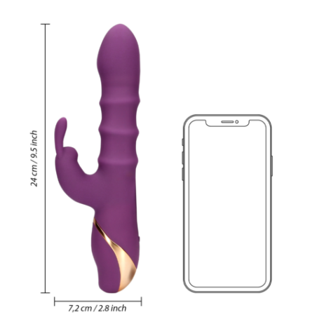 LoveLine | 3 Up-and-Down Moving Rings Vibrator - Orchidee Purple