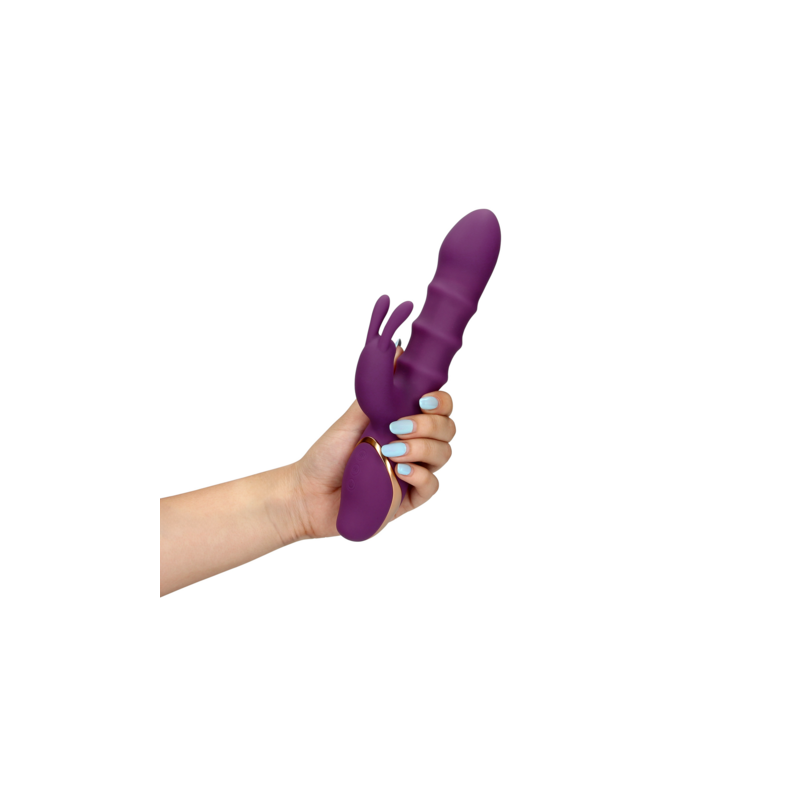 LoveLine | 3 Up-and-Down Moving Rings Vibrator - Orchidee Purple