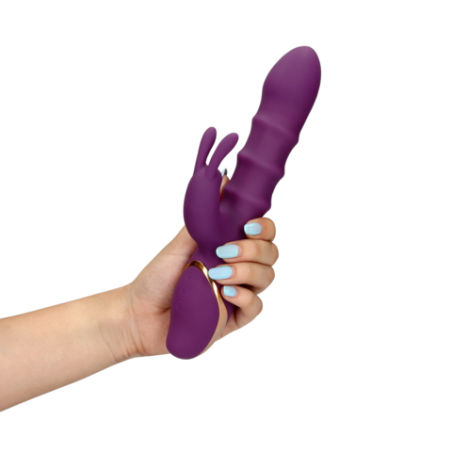 LoveLine | 3 Up-and-Down Moving Rings Vibrator - Orchidee Purple