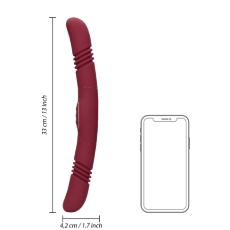 LoveLine | Double-Sided Thrusting Vibrator - Merlot Grape