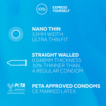 EXS Nano Thin Condom - Very Thin - 48pcs