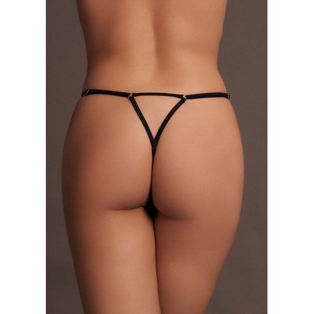 Le Desir | Julie | Elastic Mesh Thong with Open Crotch | Size: S/XL