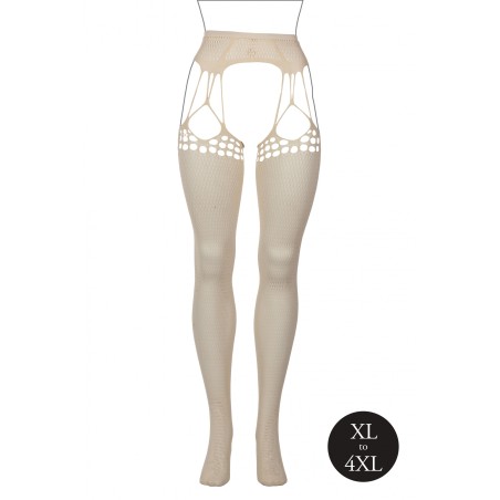LE DÉSIR | Shredded Suspender Pantyhose | Sandy Beach | Size: XL/4XL