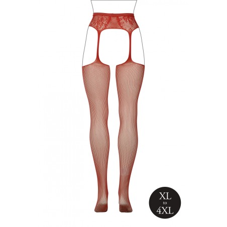 LE DÉSIR | Fishnet and Lace Ζαρτιέρες με Κάλτσες | Sunset Glow | Μέγεθος: XL/4XL