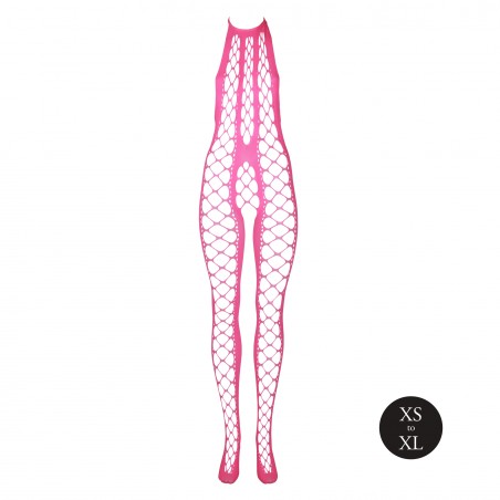 OUCH! | Glow in the Dark | Bodystocking with Halterneck | Pink | Μέγεθος: XS/XL