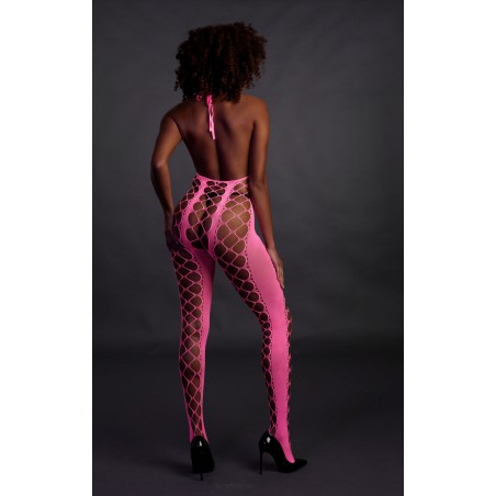 OUCH! | Bodystocking with Halterneck | Pink | Size: XS/XL
